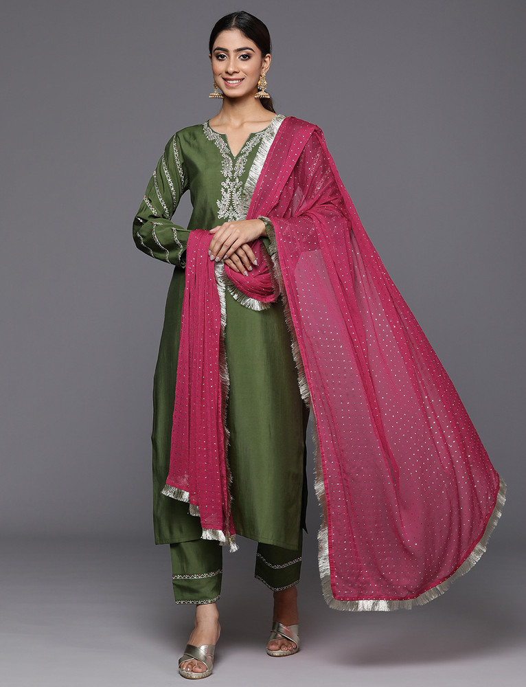 Varanga Women Kurta Trouser Dupatta Set Buy Varanga Women Kurta