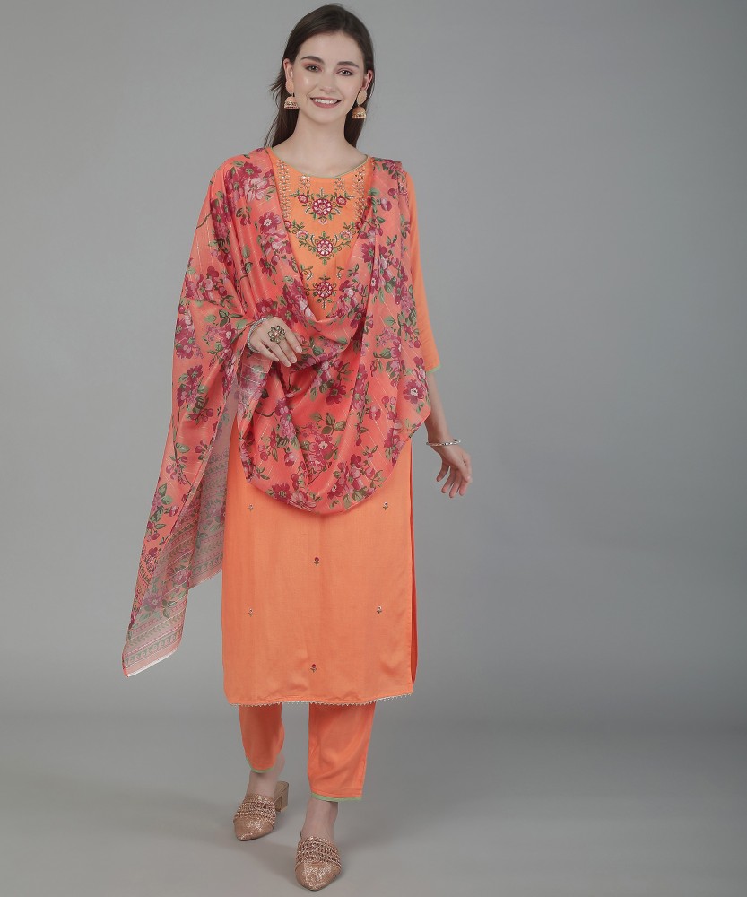 Flipkart 2024 orange kurti