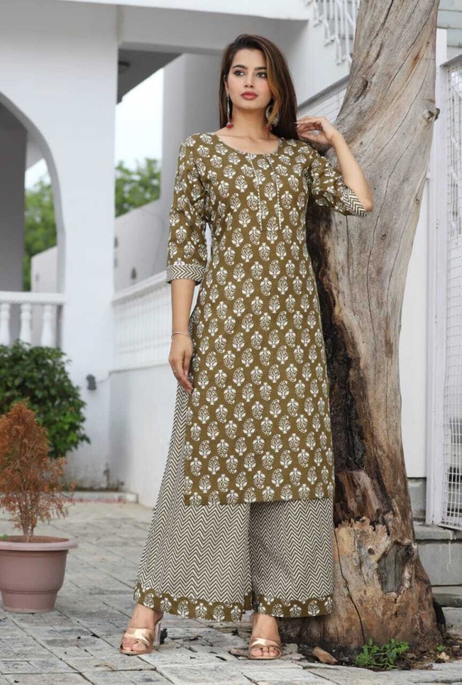 Pics Set Kurta With Palazzo, Latest Designer Trendy Printed