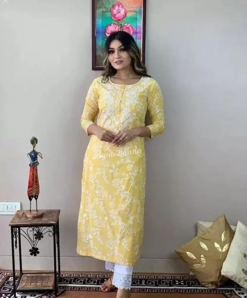 Yellow kurti sales on flipkart