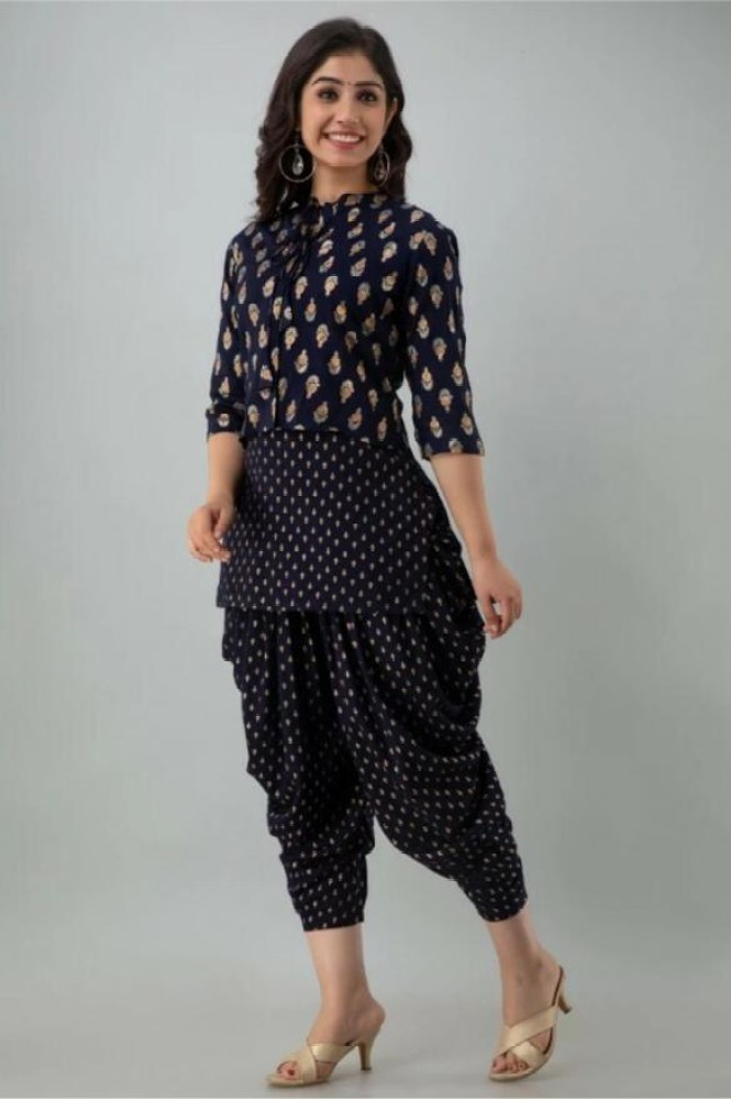 Dhoti pants with hot sale top and jacket