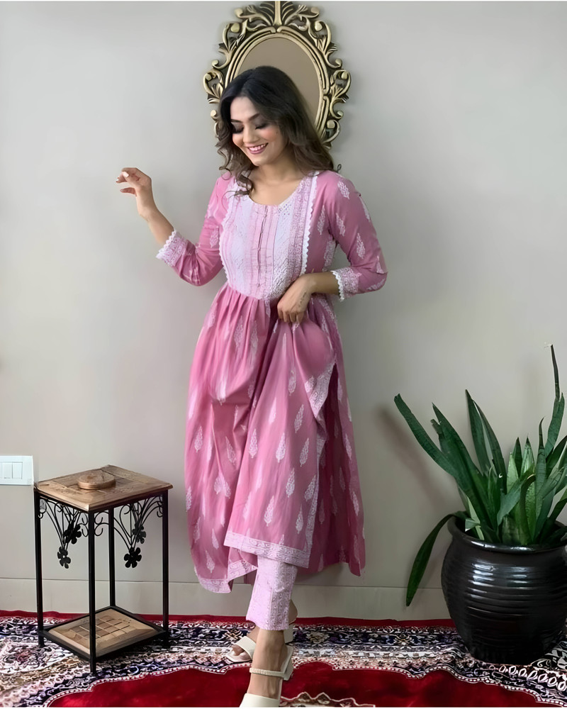 Pink World Women Kurti Pant Set Buy Pink World Women Kurti Pant
