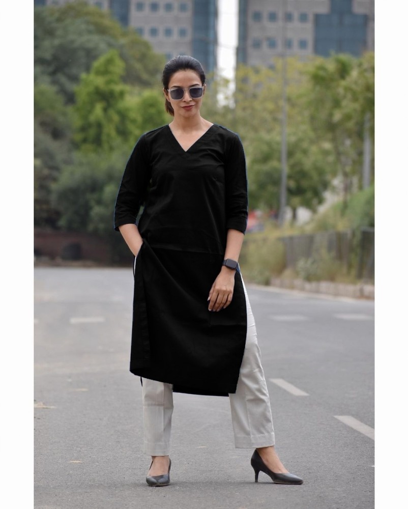 Black kurta flipkart best sale