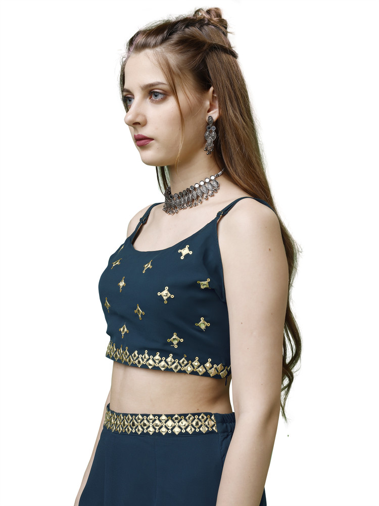 Pink crop top ethnic hotsell