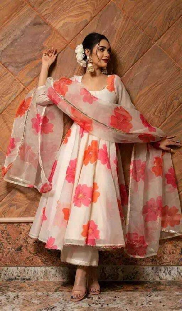 Gowns for womens with dupatta sale