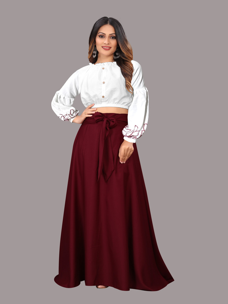 okf Women Crop Top Skirt Set Buy okf Women Crop Top Skirt Set Online at Best Prices in India Flipkart