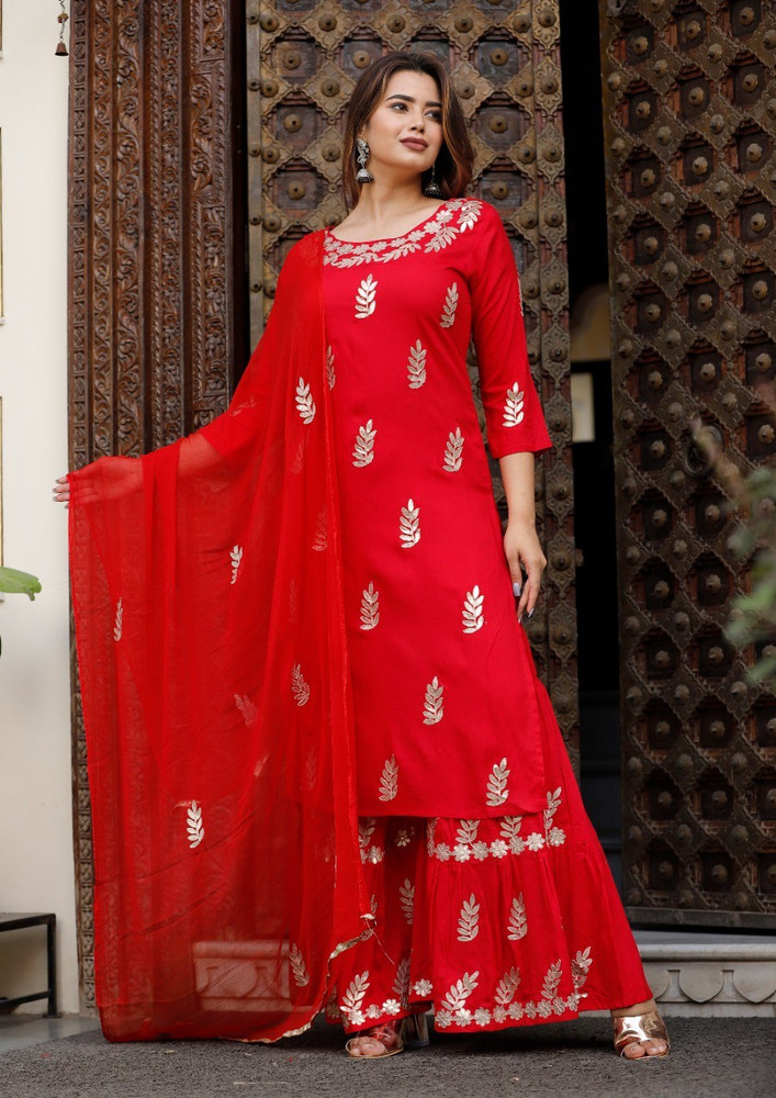 kanaks Printed Kurta Sharara Dupatta Set Buy kanaks Printed Kurta Sharara Dupatta Set Online at Best Prices in India Flipkart
