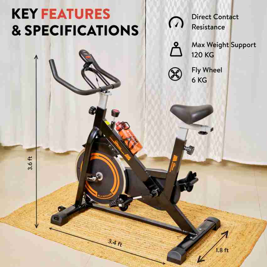 RPM Fitness by Cultsport RPM610 13.22lbs Flywheel Max Weight 120kg Diet Plan Trainer Led Sessions Spinner Exercise Bike