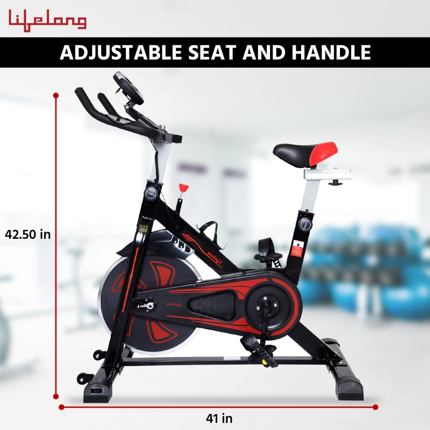 Lifelong Fit Pro Spin Fitness Bike with 6Kg Flywheel, Adjustable Resistance  & Heart Rate Sensor for Fitness at Home Workouts
