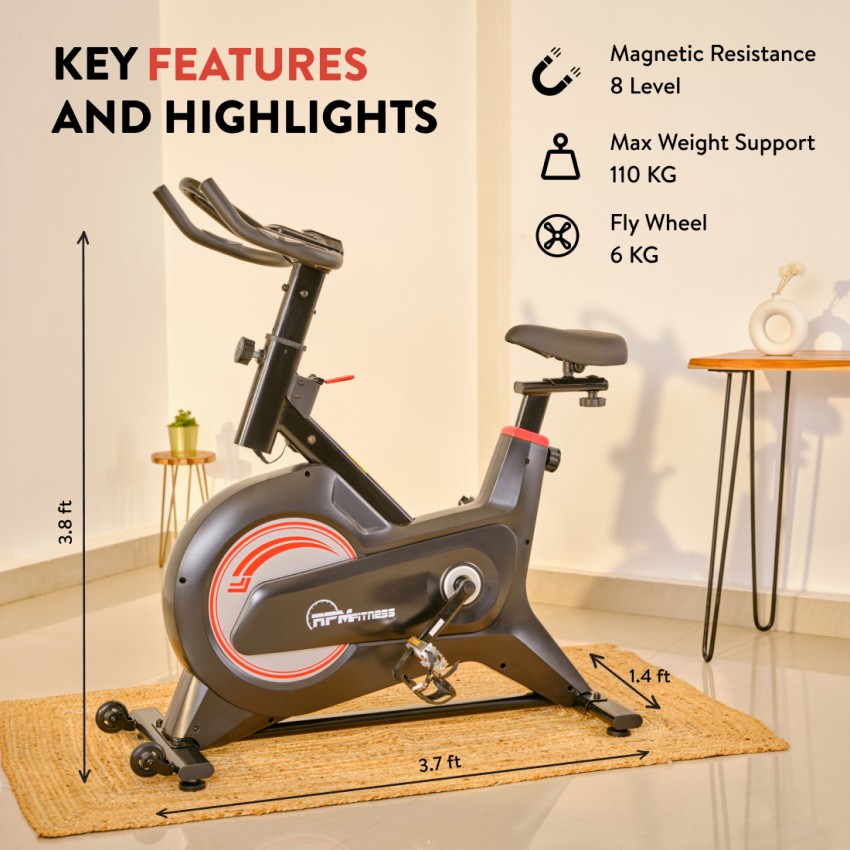 RPM Fitness by Cultsport RPM600 13.22lbs Flywheel Max Weight 110kg Diet Plan Trainer Led Sessions Spinner Exercise Bike