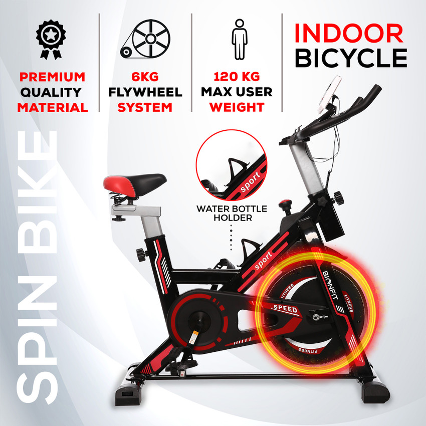 BIONFIT Spin Gym Cycle for Home Fitness I Perfect For Weight Loss Upright Stationary Exercise Bike