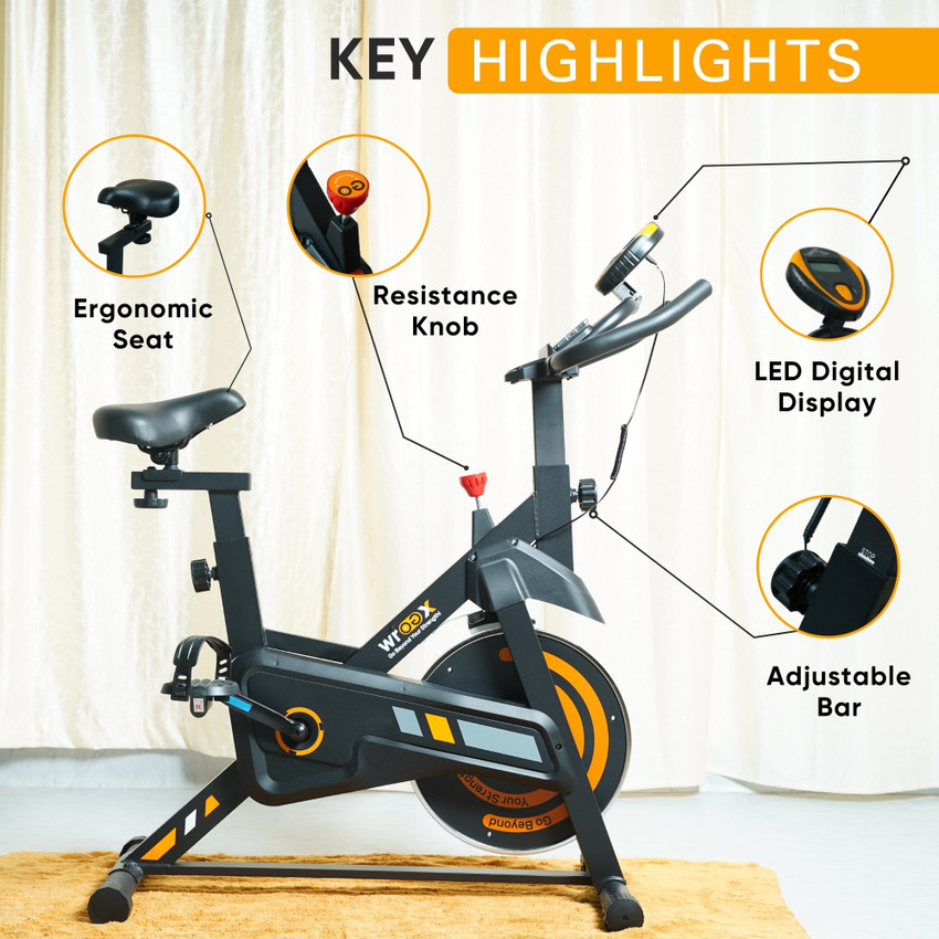 WROGX SPIN 100 Upright Stationary Exercise Bike Buy WROGX SPIN 100 Upright Stationary Exercise Bike Online at Best Prices in India Cycling Running Flipkart