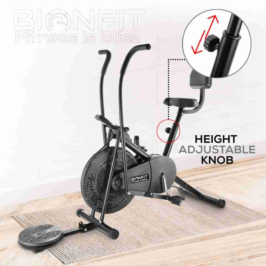 BIONFIT Air Bike Exercise Cycle For Home With Twister Back Support Moving Handle Dual Action Stationary Exercise Bike Buy BIONFIT Air Bike Exercise Cycle For Home