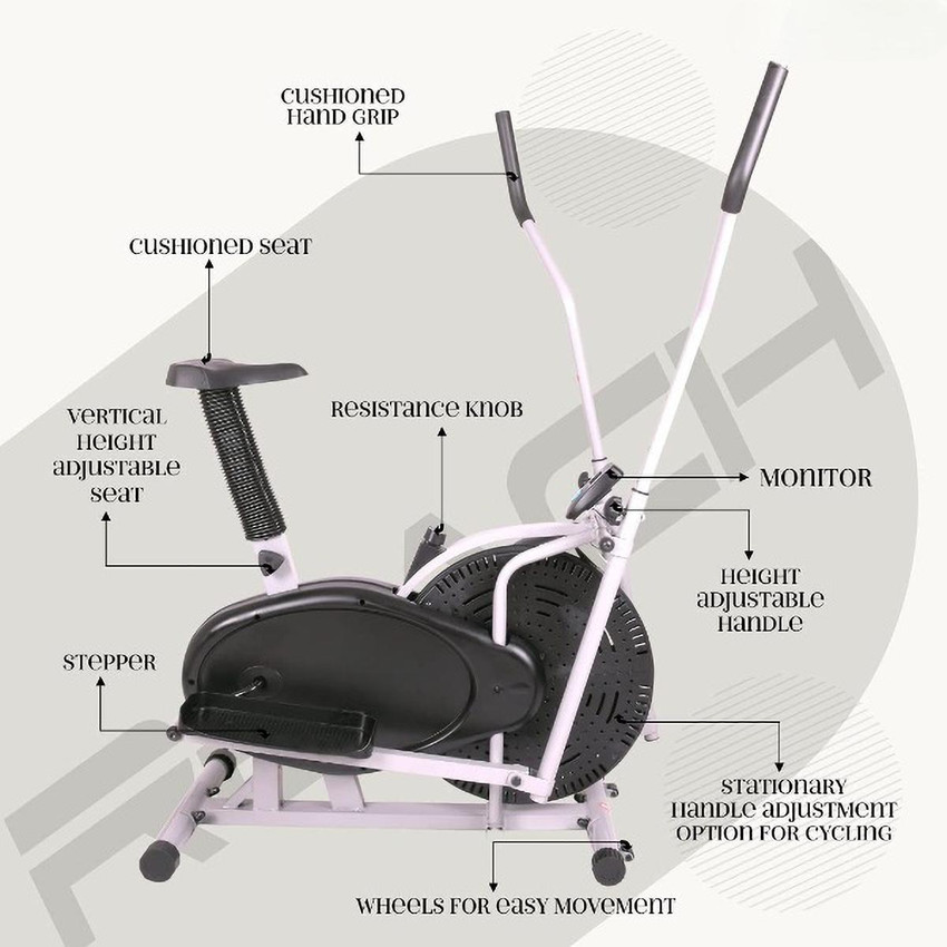 Exercise cycle with hand movement top