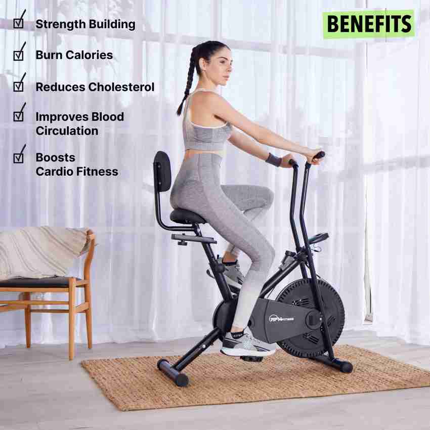 RPM Fitness by Cultsport RPM1001 Airbike with Back Seat 100 Kg Max Weight Support For Home Gym Workout Upright Stationary Exercise Bike