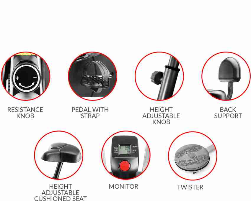 BIONFIT Moving Handle Exercise Cycle For Home Gym Tummy Twister