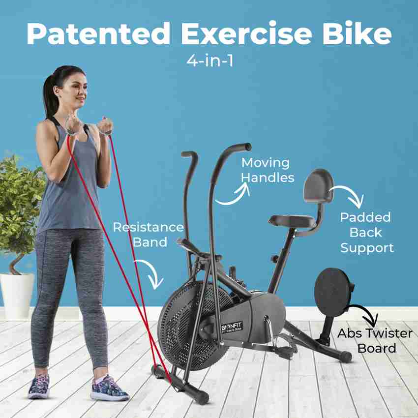 BIONFIT Moving Handle Cycle Air for Home Gym with Twister Back Support Dual Action Stationary Exercise Bike Buy BIONFIT Moving Handle Cycle Air for Home Gym with Twister