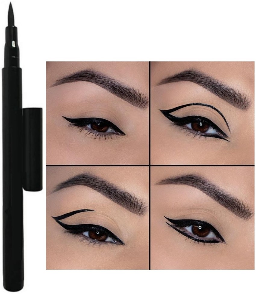 Premium Vector  Wing eyeliner vector eye with thick eyebrow