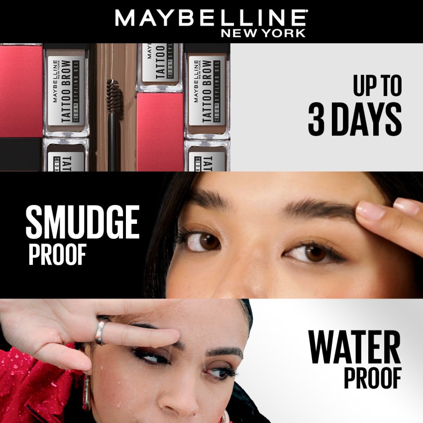 MAYBELLINE NEW YORK Tattoo Brow 3 Day Styling Brow Gel Grey Brown 6ml   Price in India Buy MAYBELLINE NEW YORK Tattoo Brow 3 Day Styling Brow Gel  Grey Brown 6ml Online