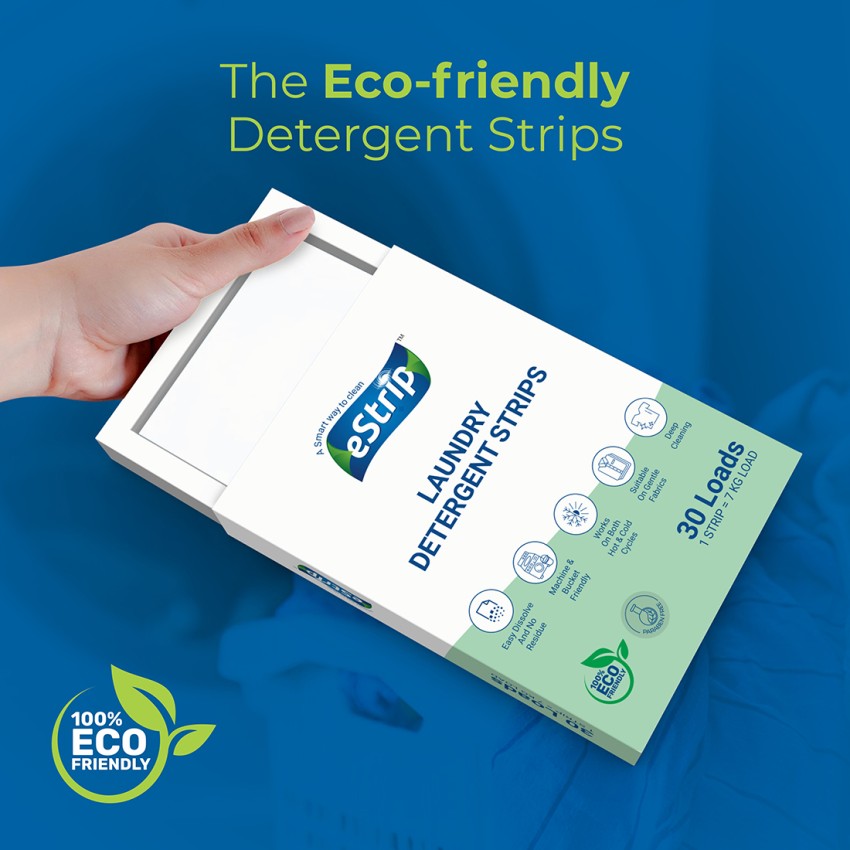 Estrip Smart Laundry Detergent Sheets, Eco Friendly, Easy to Use Price in  India - Buy Estrip Smart Laundry Detergent Sheets, Eco Friendly, Easy to  Use online at