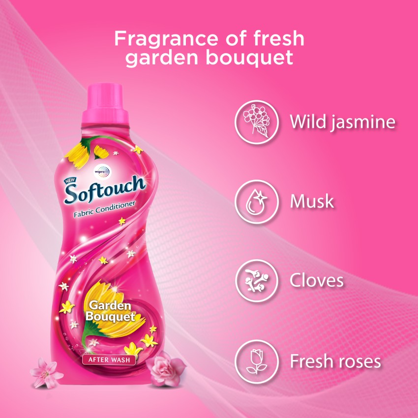 Softouch Ocean Breeze Fabric Conditioner with Encapsulation Technology, After Wash Liquid Fabric Softener With Long-Lasting Jasmine, Citrus & Rose  Fragrance