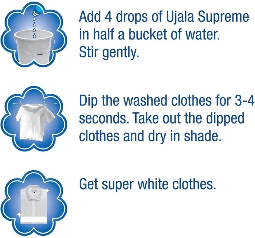 Supreme Ujala Fabric Whitener Good Liquid Brightening White Clothes 50 ml