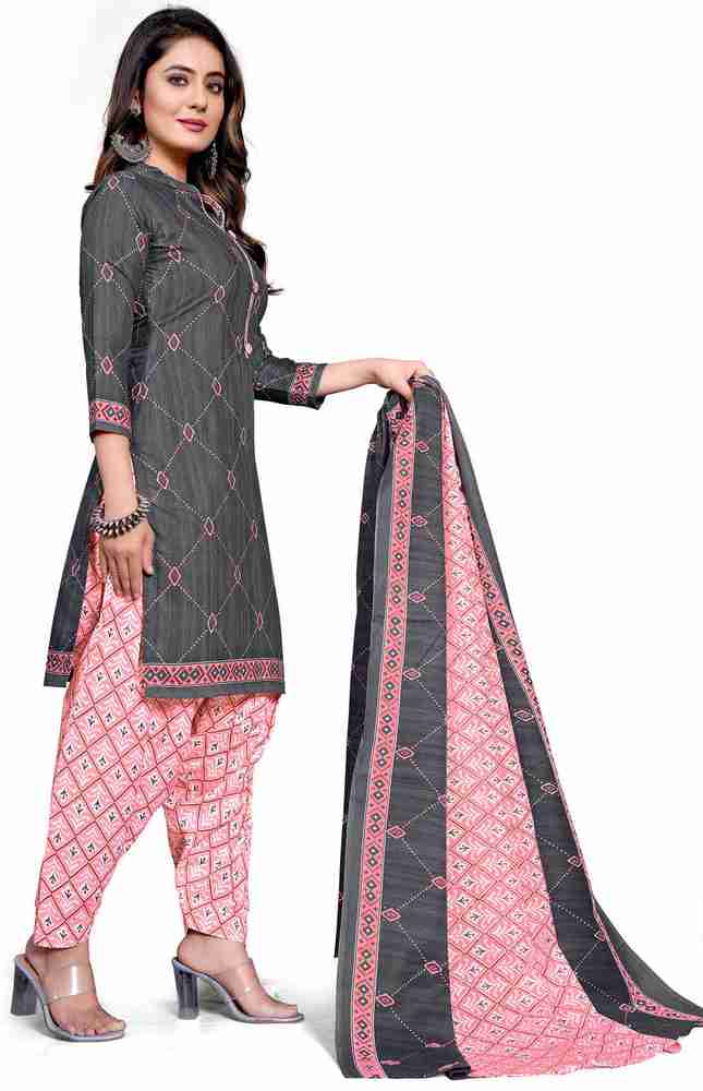 VihaanExim Cotton Blend Printed Salwar Suit Material Price in