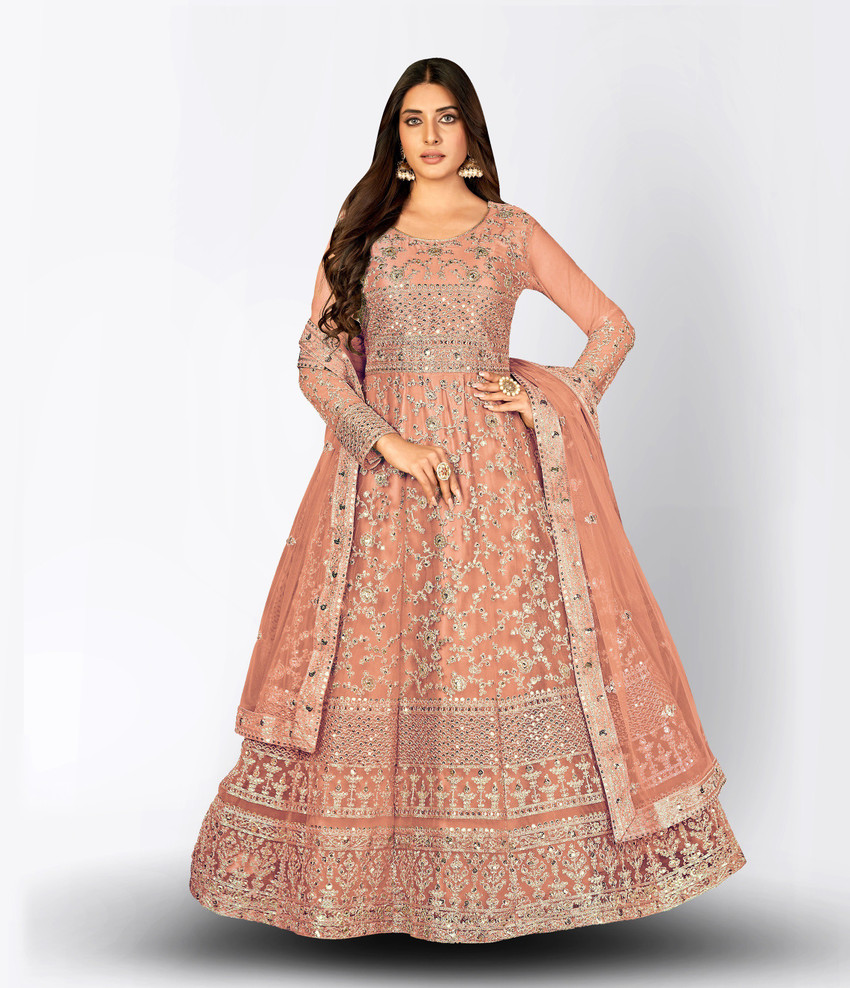 Divine Exim Net/Lace Embroidered Gown/Anarkali Kurta & Bottom Material  Price in India - Buy Divine Exim Net/Lace Embroidered Gown/Anarkali Kurta &  Bottom Material online at Flipkart.com