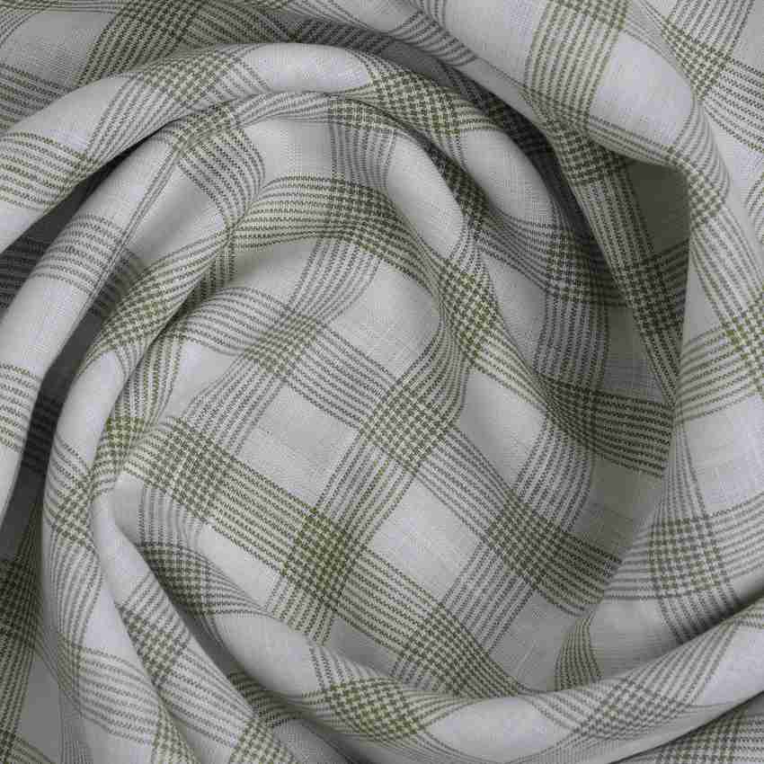 Linen Club Studio Pure Linen Green Solid Shirting Fabric