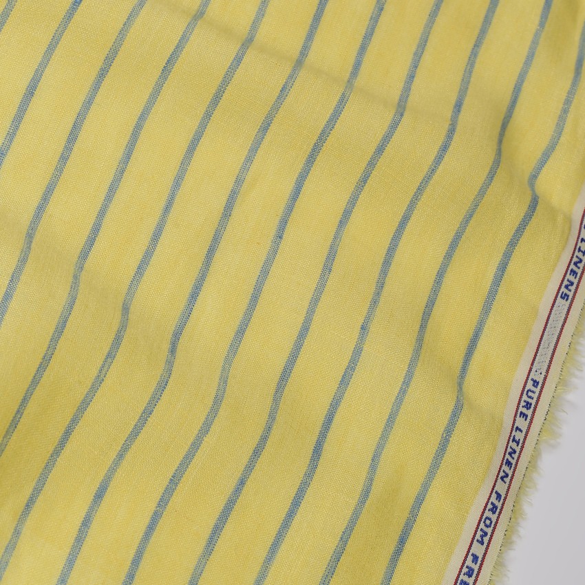Yellow and White Striped Linen