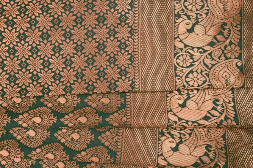 Buy prakanchan creation Woven, Self Design Banarasi Pure Silk, Jacquard  Green Sarees Online @ Best Price In India