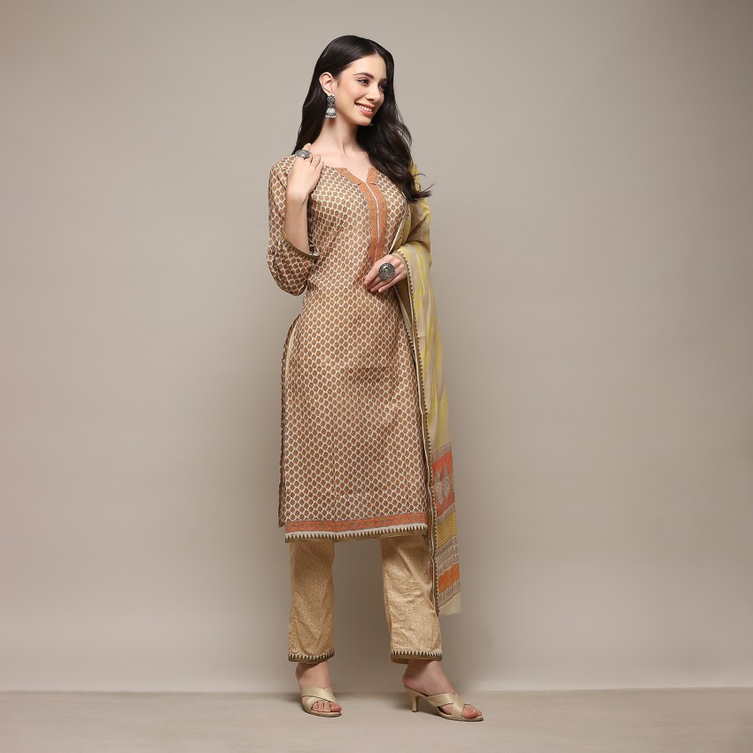 BIBA Chanderi Solid Salwar Suit Material Price in India Buy BIBA