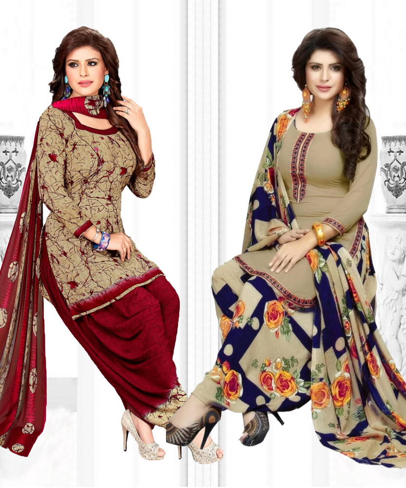 Priyashi Crepe Printed Salwar Suit Material Price in India Buy