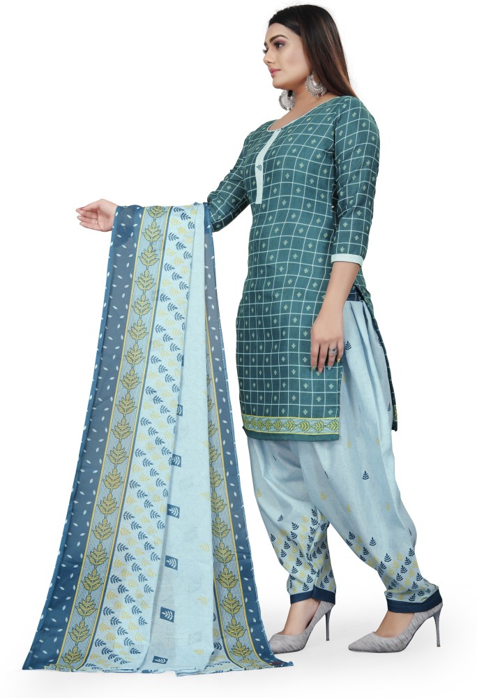 Women's Cotton Printed Unstitched Salwar Suit Material - Anny Deziner -  3874286