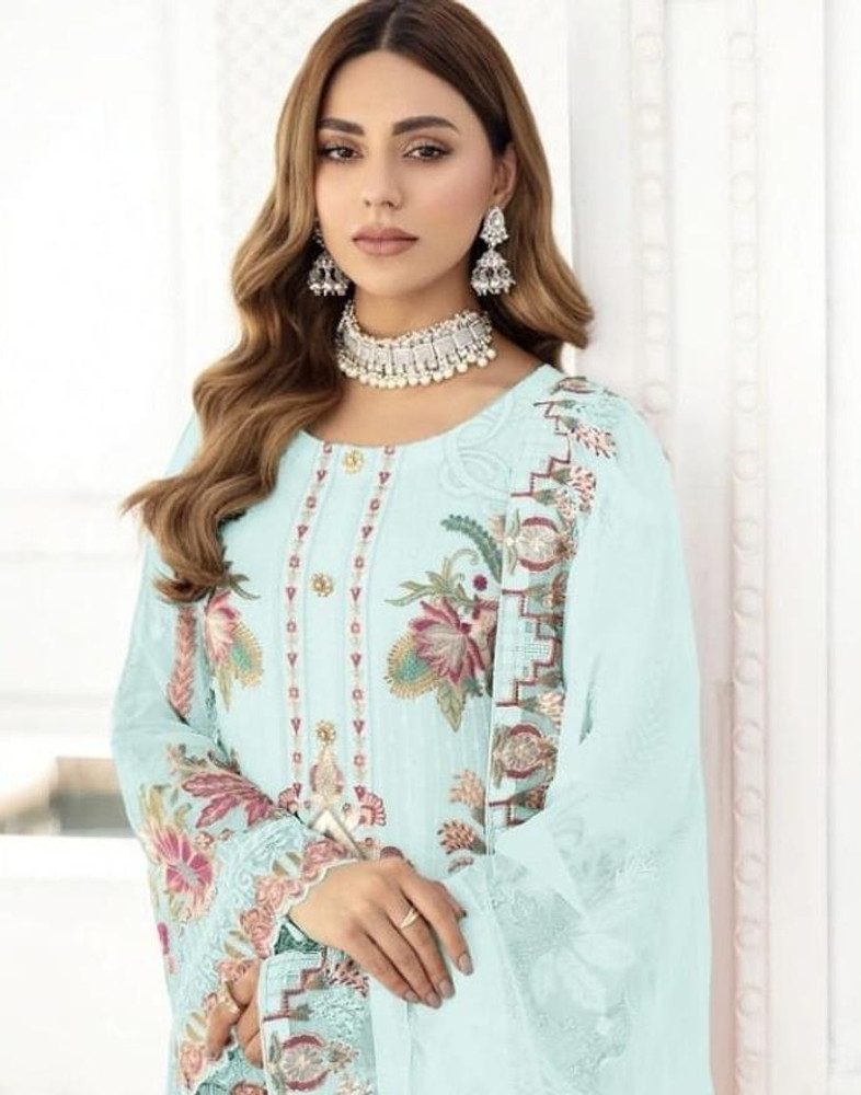 REET MAHAL Georgette Embroidered Salwar Suit Material Price in India Buy REET MAHAL Georgette Embroidered Salwar Suit Material online at Flipkart