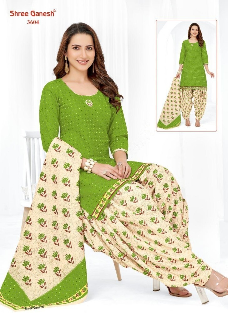 SHREE GANESH Cotton Blend Printed Salwar Suit Material Price in