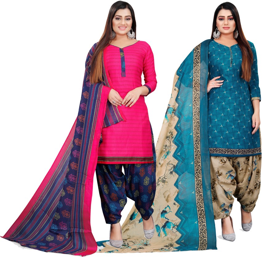Women's Cotton Printed Unstitched Salwar Suit Material - Anny Deziner -  3874286