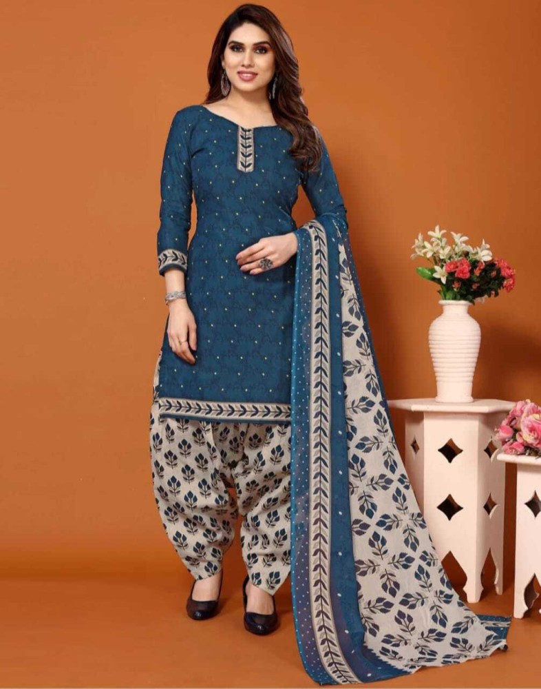 keshvifashion Cotton Blend Printed Salwar Suit Material Price in