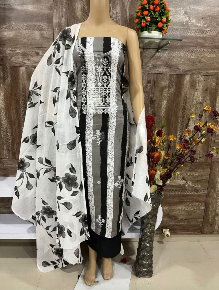 Jenisha Pure Cotton Embroidered Printed Salwar Suit Material Price in India Buy Jenisha Pure Cotton Embroidered Printed Salwar Suit Material online at Flipkart