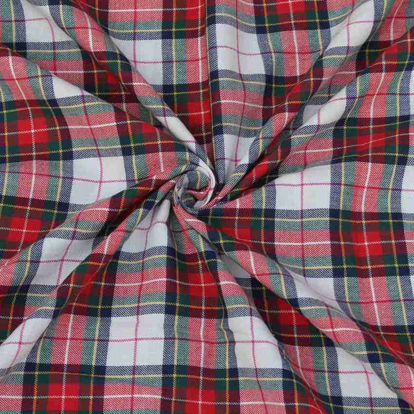 Buy Unstitched Tartan Flannel Red Check Fabric - BIGREAMS