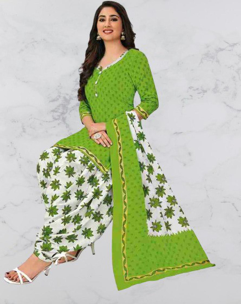 Pranjul Cotton Blend Printed Salwar Suit Material Price in India