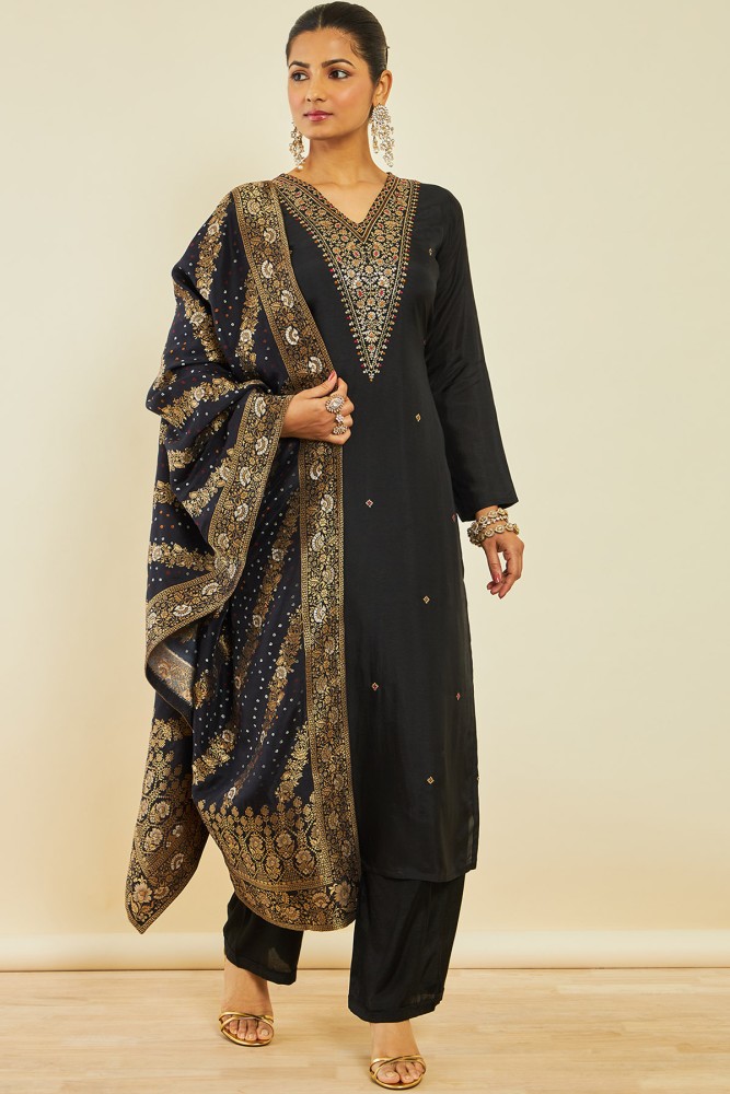 Women's Gold Cotton Churidar Collection at Soch India