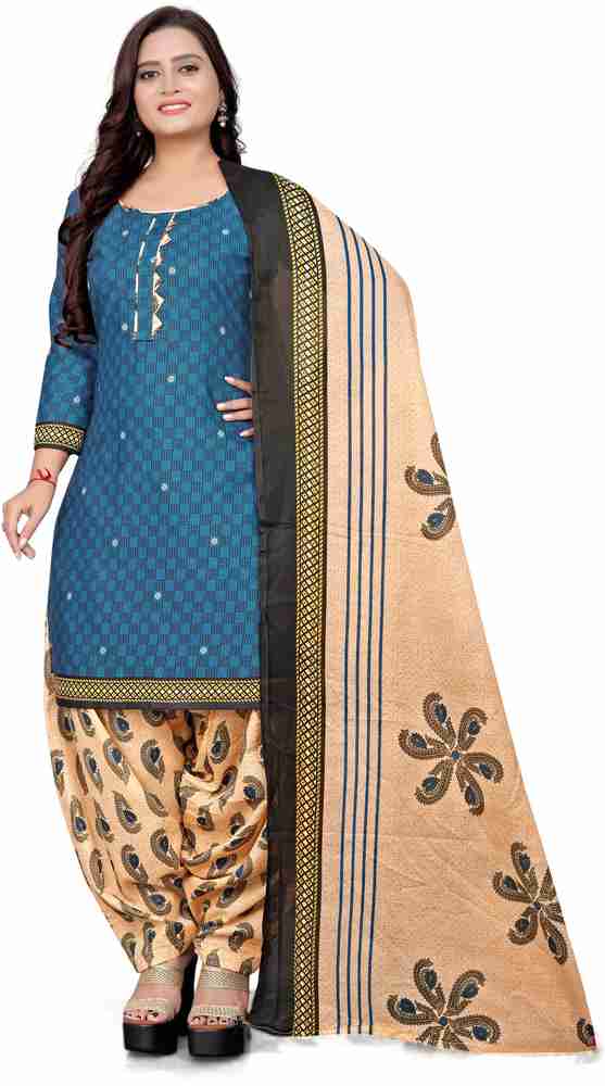 VihaanExim Cotton Blend Printed Salwar Suit Material Price in