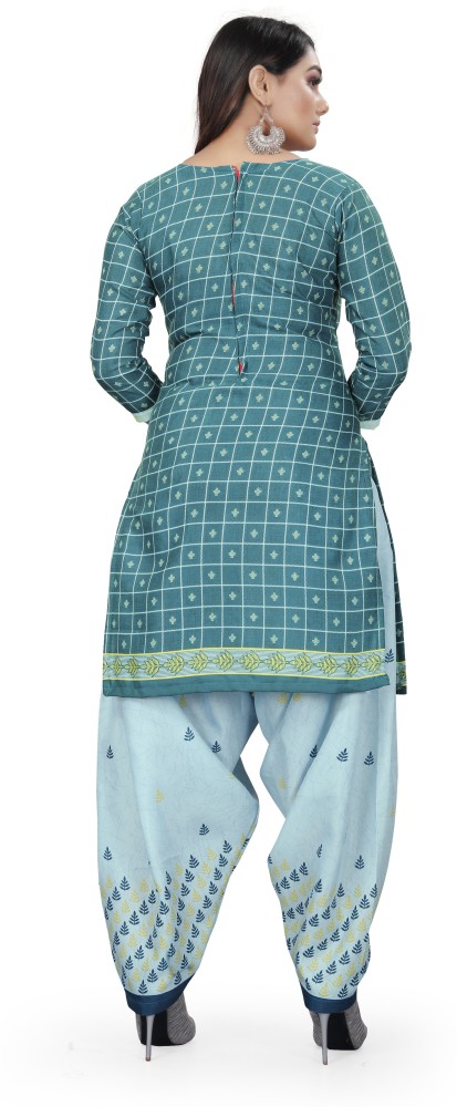 Women's Cotton Printed Unstitched Salwar Suit Material - Anny Deziner -  3874286