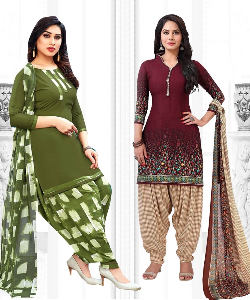 Siril Crepe Floral Print Salwar Suit Material Price in India - Buy Siril  Crepe Floral Print Salwar Suit Material online at Flipkart.com