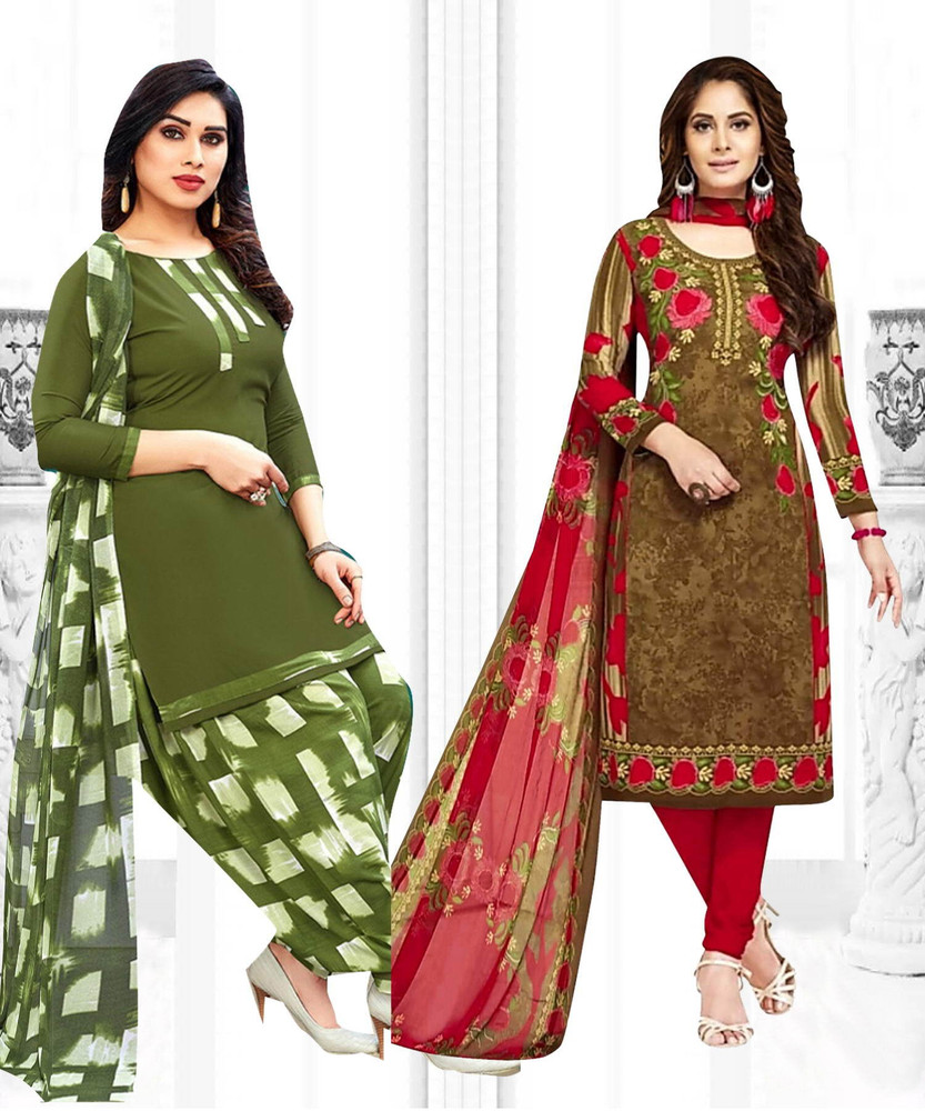 Nirvaan Crepe Printed Salwar Suit Material Price in India Buy Nirvaan Crepe Printed Salwar Suit Material online at Flipkart