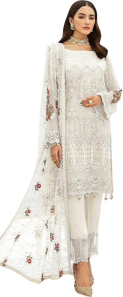 SHAFNUFAB Georgette Embroidered Salwar Suit Material Price in India Buy SHAFNUFAB Georgette Embroidered Salwar Suit Material online at Flipkart