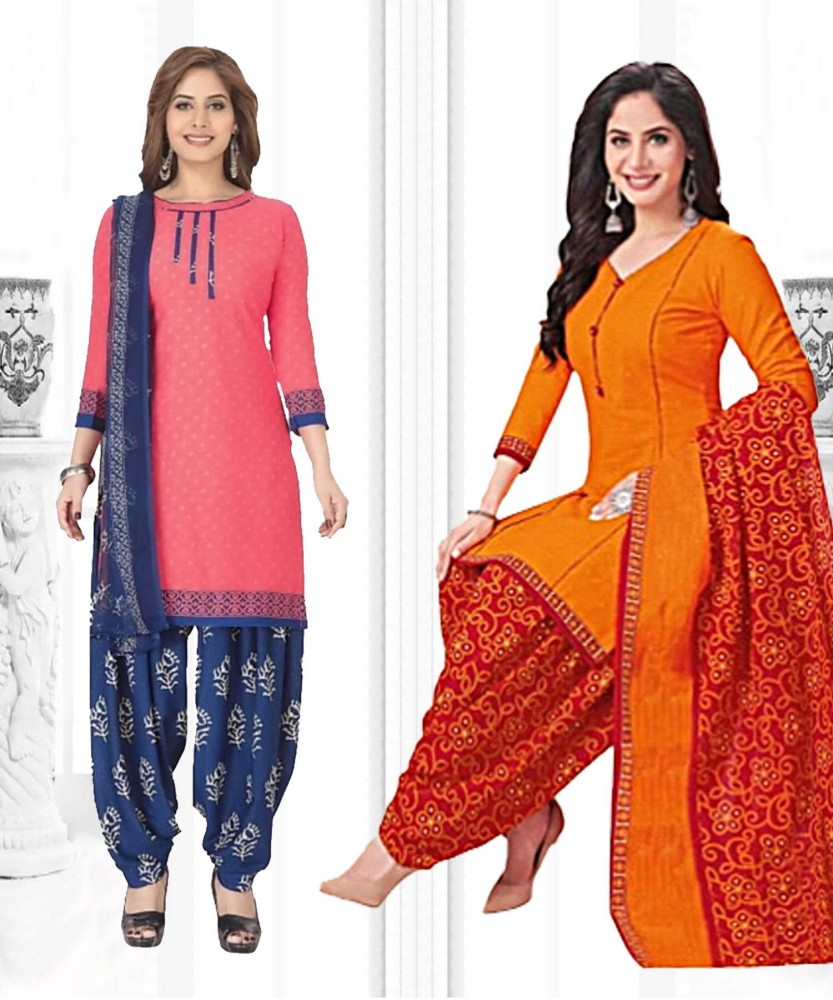 Nirvaan Crepe Floral Print Salwar Suit Material Price in India Buy Nirvaan Crepe Floral Print Salwar Suit Material online at Flipkart