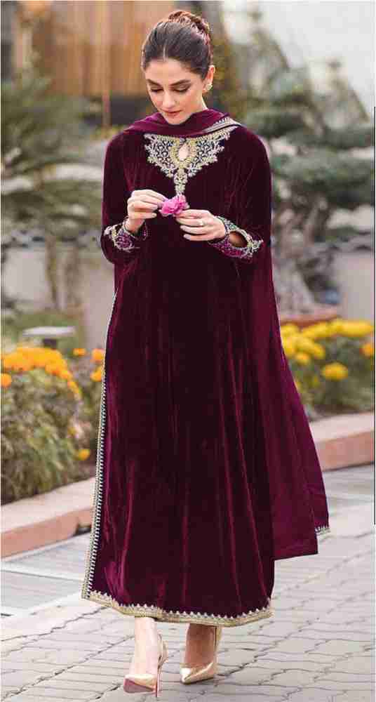 Fashion Care Velvet Embroidered Salwar Suit Material Price in India Buy Fashion Care Velvet Embroidered Salwar Suit Material online at Flipkart