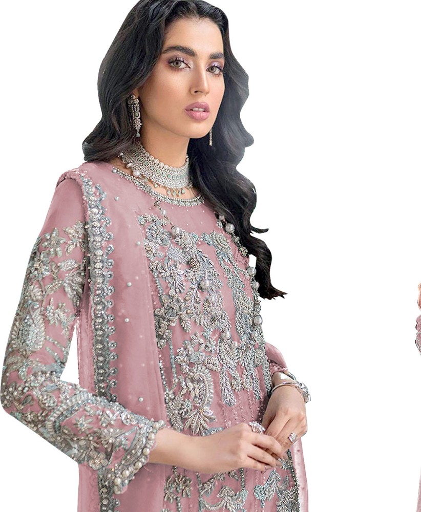 SHAFANUFAB Organza Embroidered Embellished Salwar Suit Material Price in India Buy SHAFANUFAB Organza Embroidered Embellished Salwar Suit Material online at Flipkart